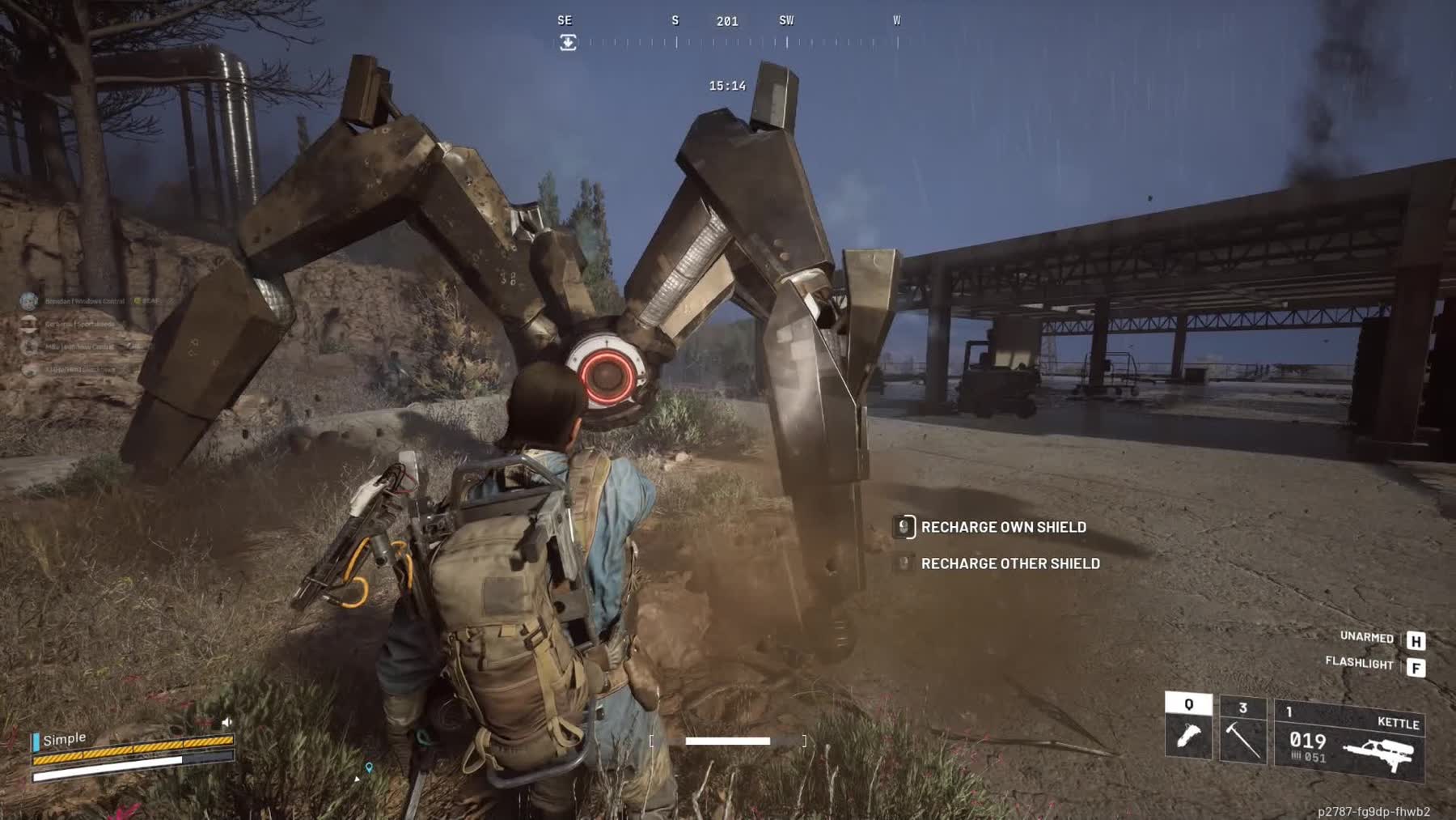 ARC Raiders gameplay screenshot showing a Raider exploring a detailed outdoor area