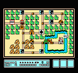Mario crosses a bright stage in Super Mario Bros. 3 on NES.