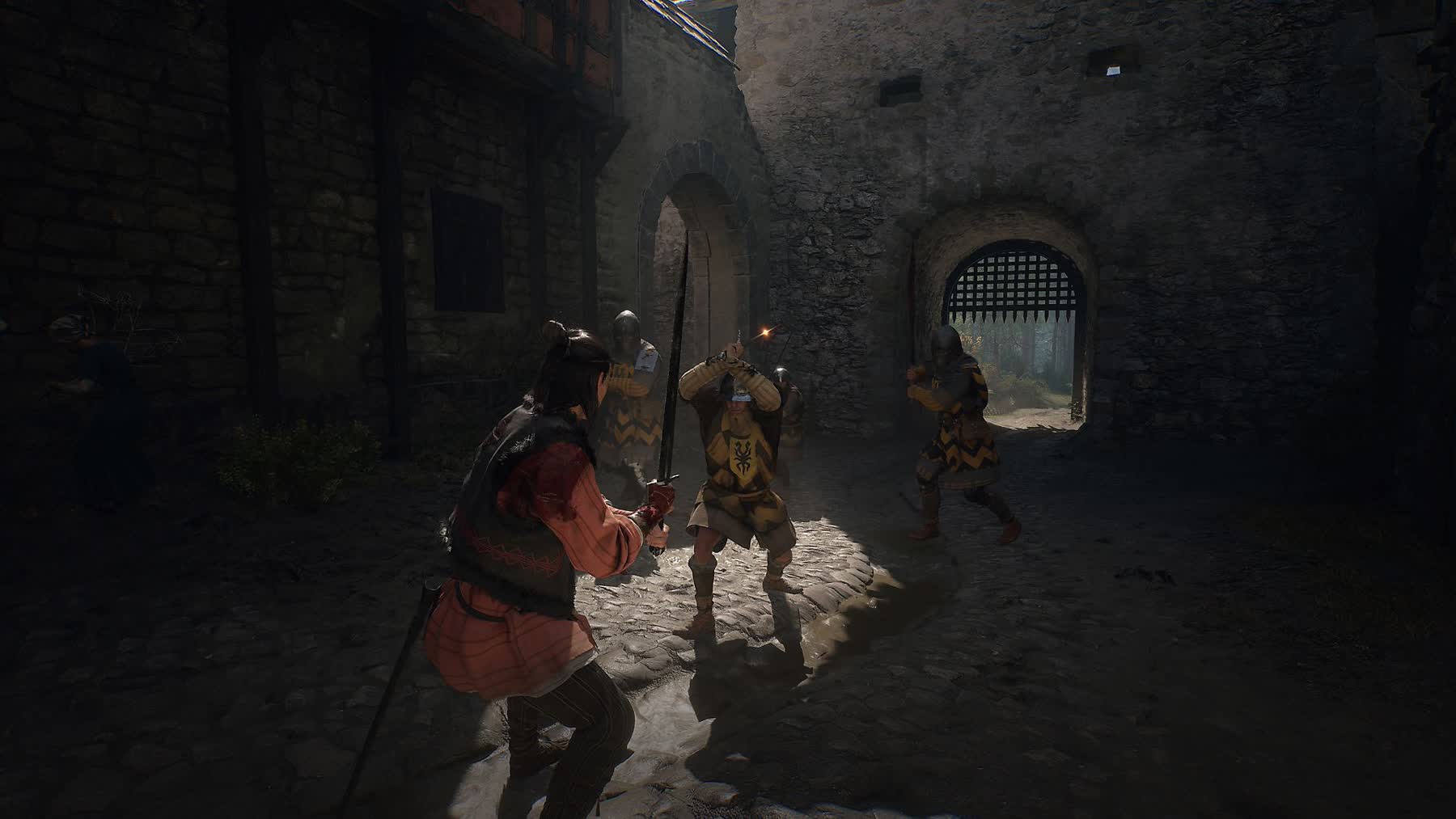 Coen explores a dark village in The Blood of Dawnwalker