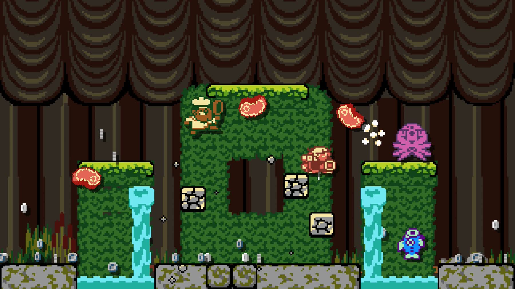Dark Scrolls gameplay with a hero battling through a monster-filled room