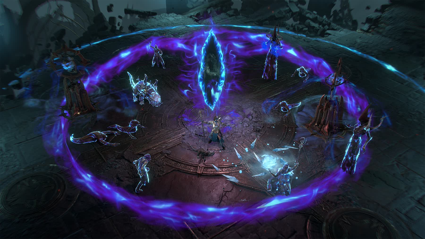 Diablo 4 Season of Death Awakening gameplay encounter with a Pandemonium Rupture