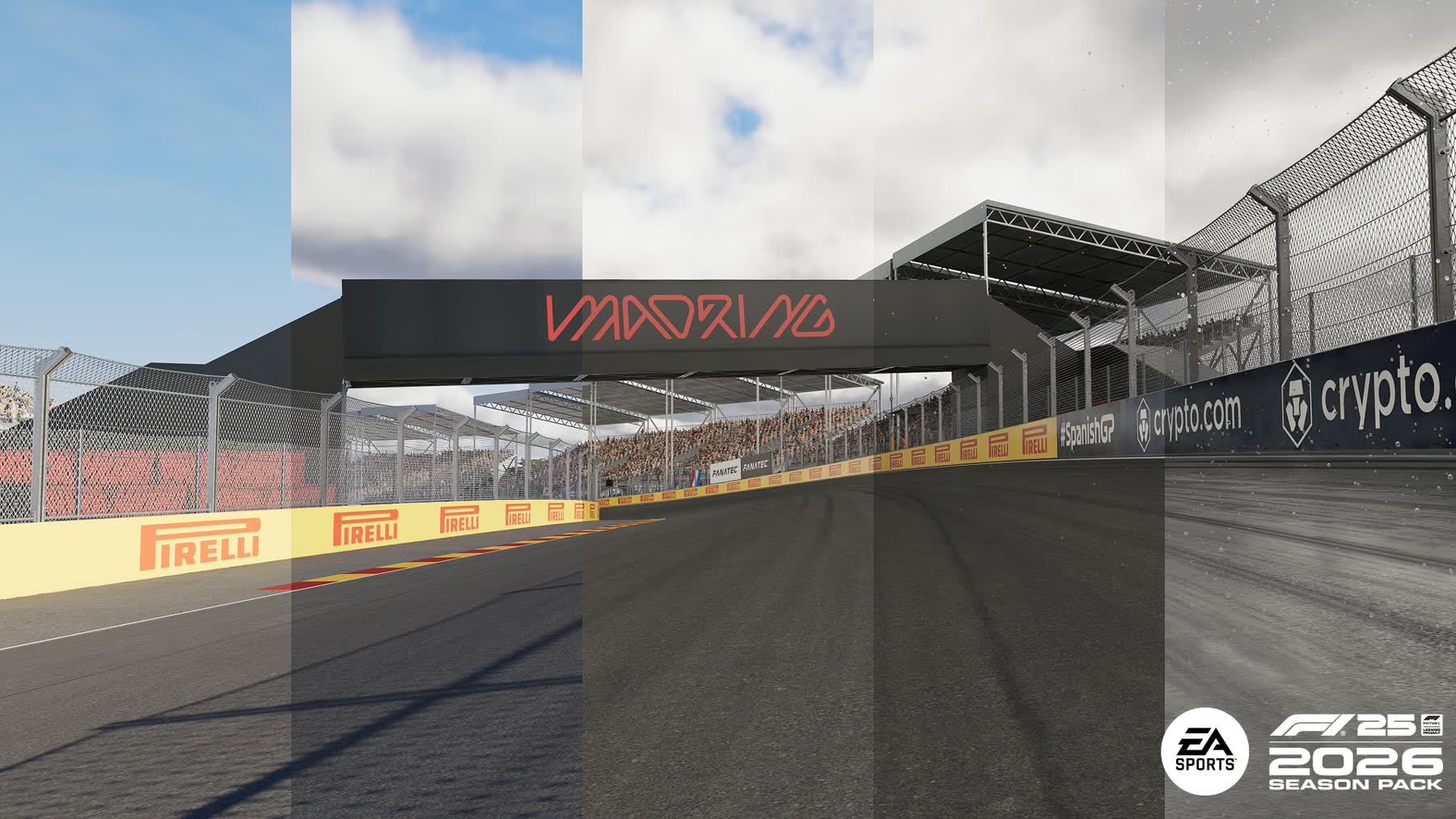 EA Sports F1 25 car racing around the MADRING circuit