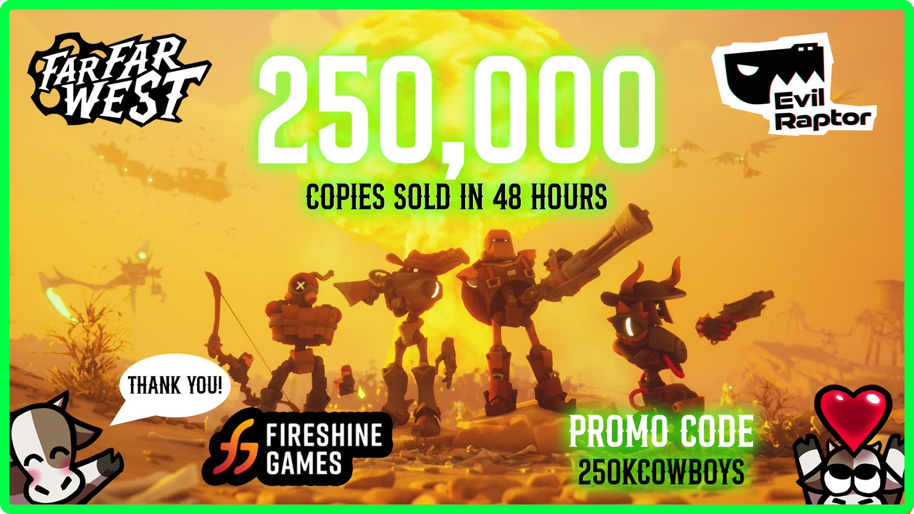Far Far West 250,000 copies announcement artwork