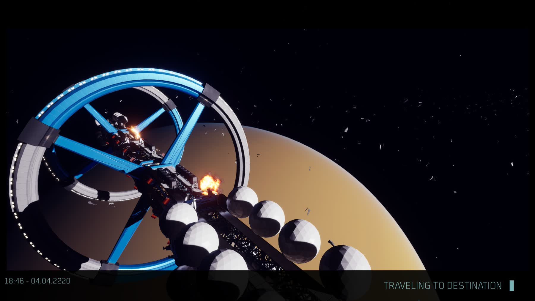 Spacecraft dogfight near the rings of Saturn in In The Black