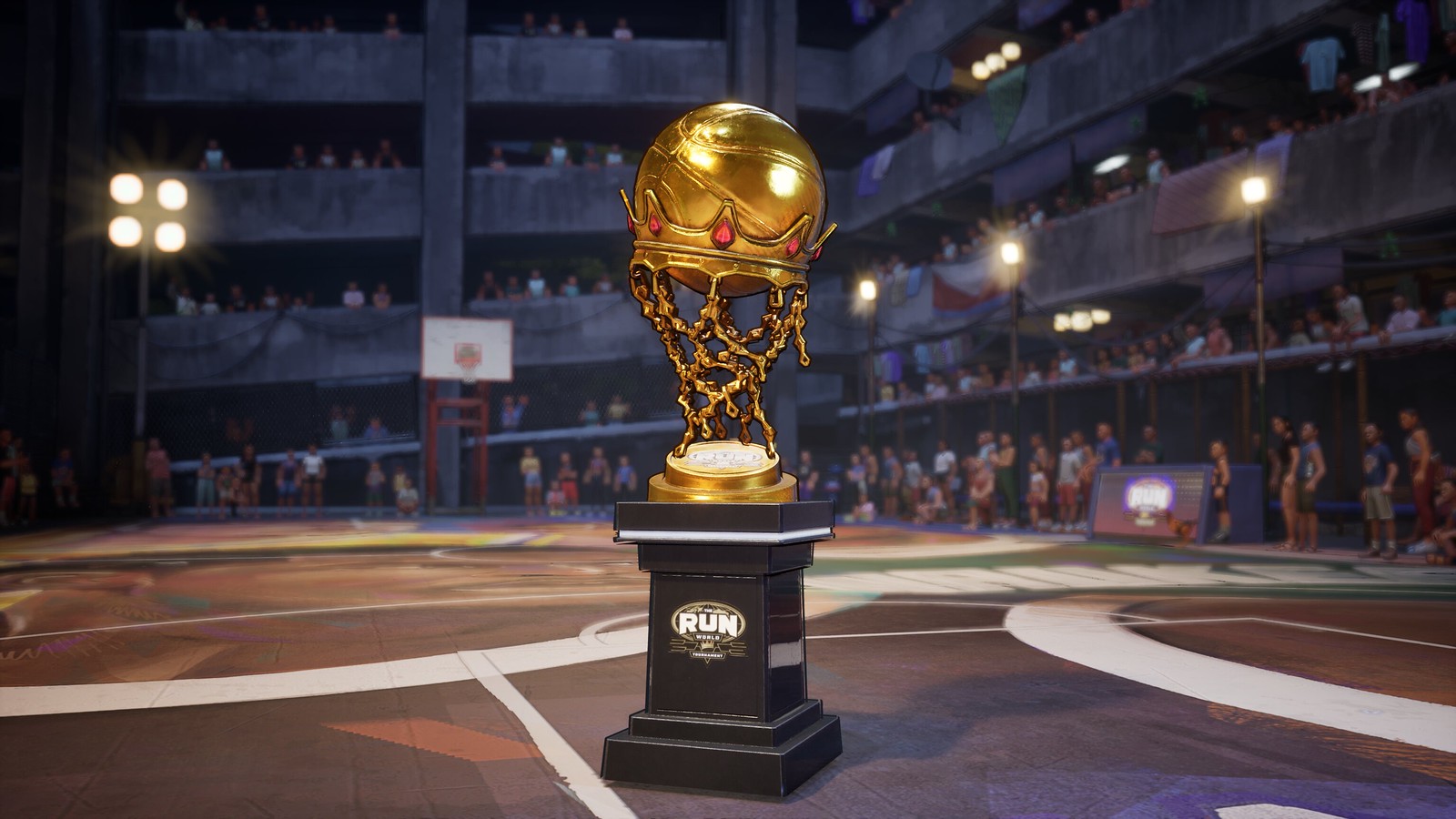 NBA The Run gameplay showing players competing on a streetball court