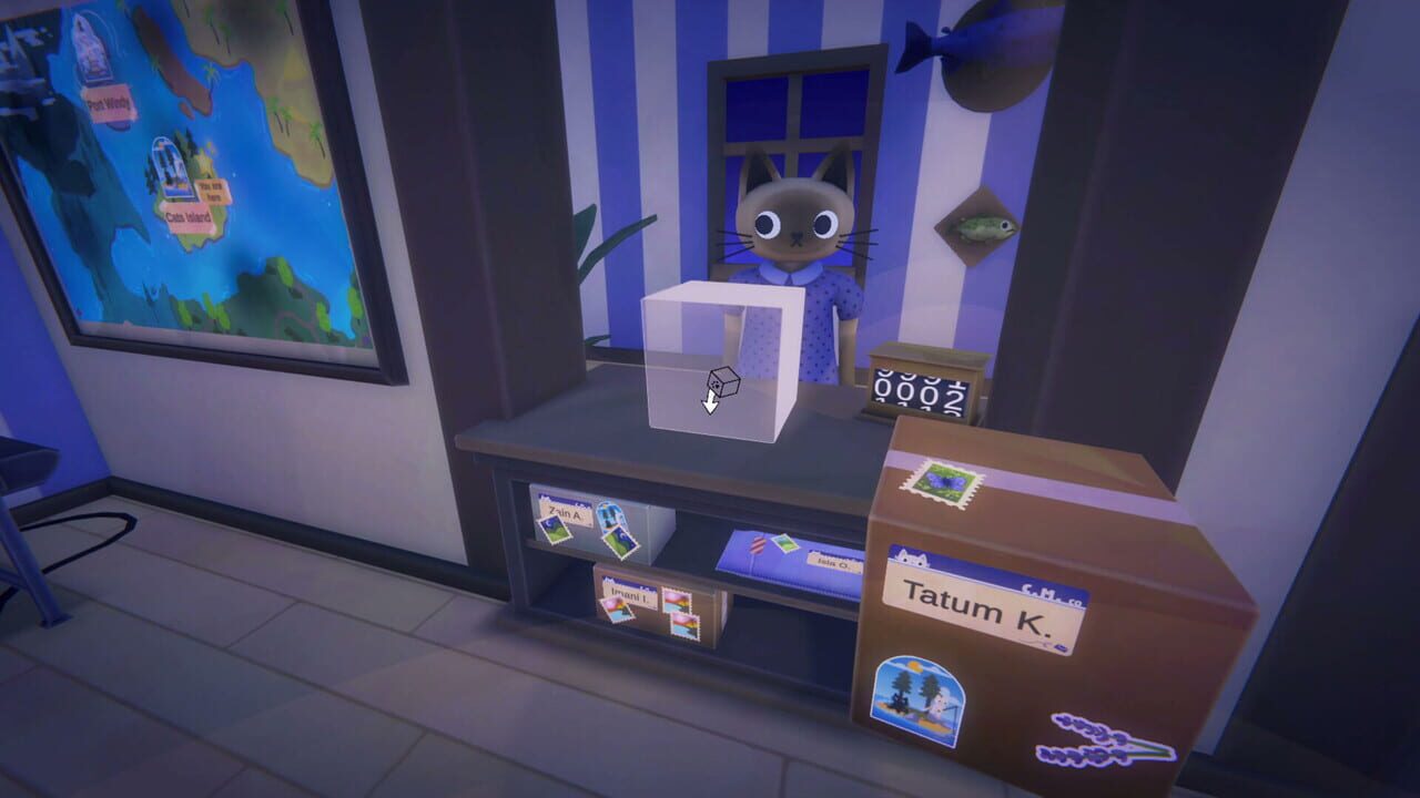 A cat postal worker sorts parcels in Cat Mail Co