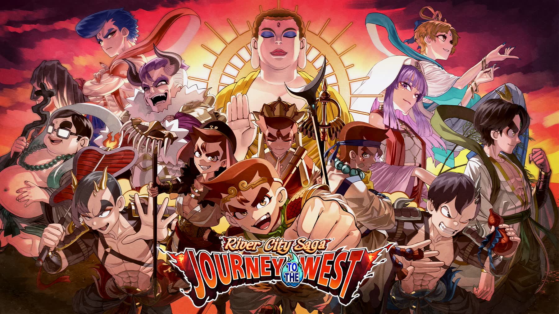 Kunio characters appear in River City Saga Journey to the West art