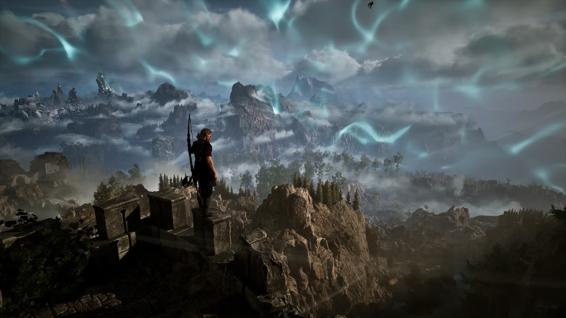 A warrior explores a rugged camp in Gothic 1 Remake