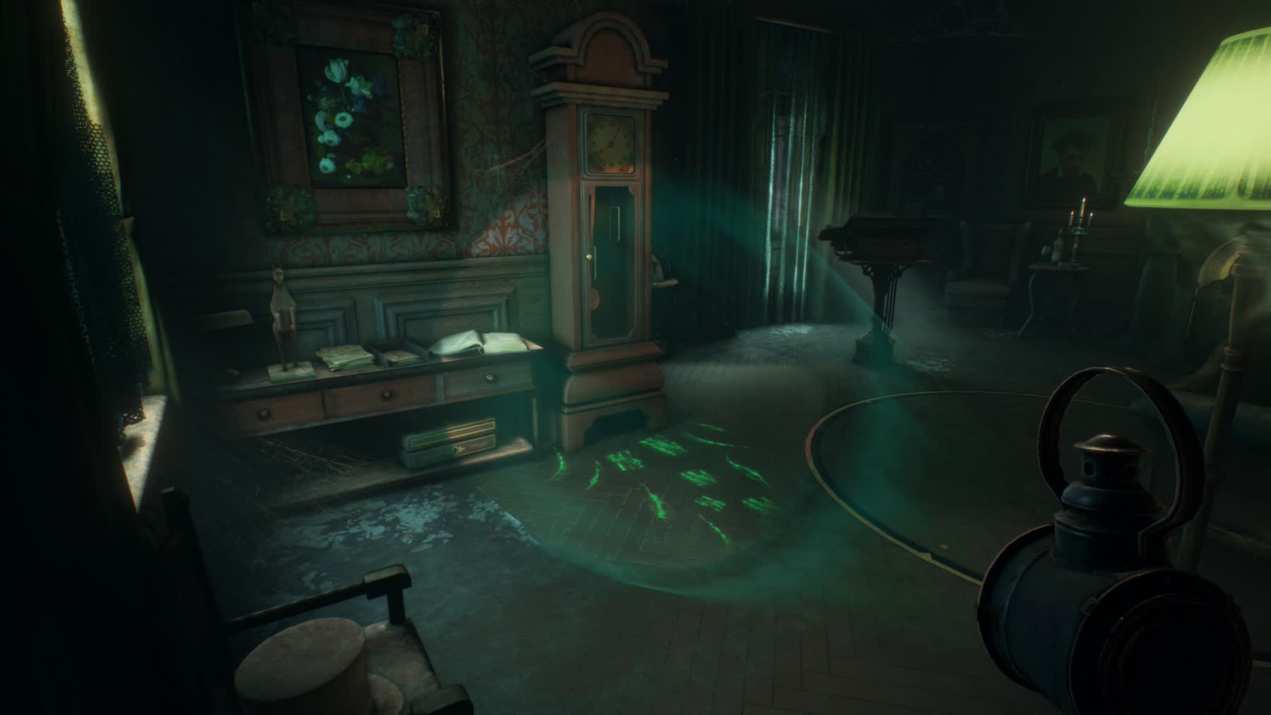 A gloomy mansion room in The 7th Guest Remake