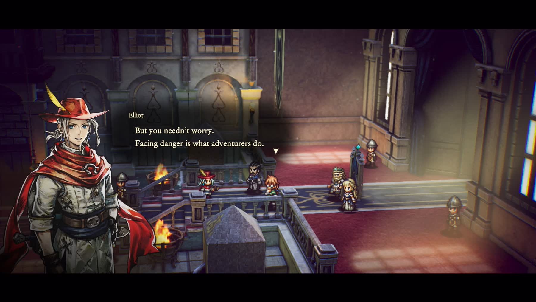 Elliot explores an HD-2D fantasy landscape in The Adventures of Elliot The Millennium Tales