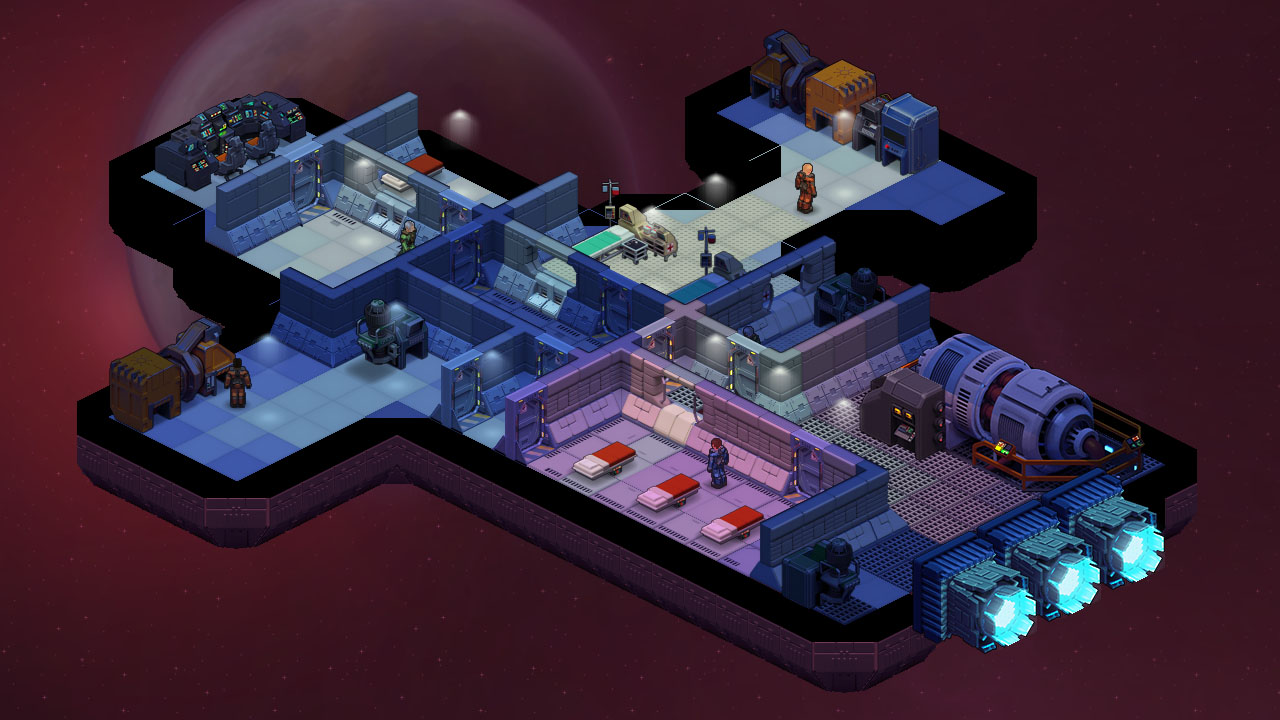 A tile-built spaceship interior in Space Haven