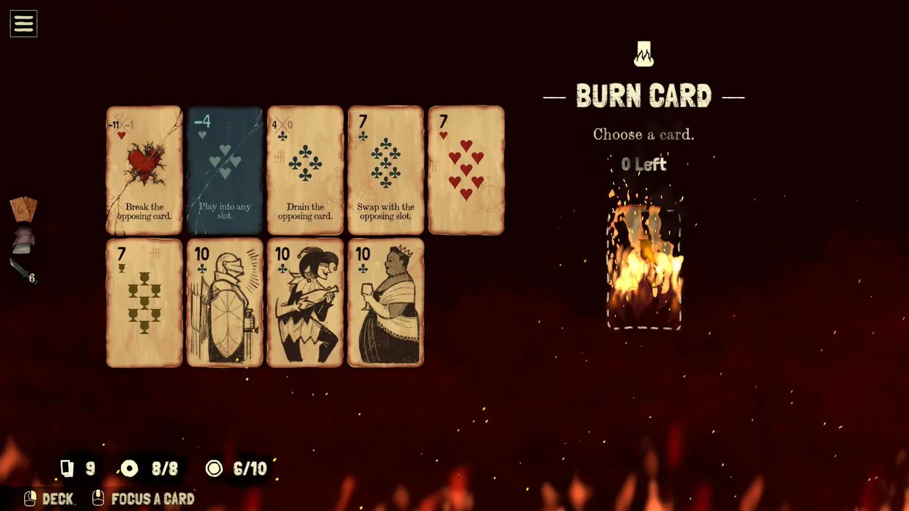 A blackjack-style card battle scene in Black Jacket