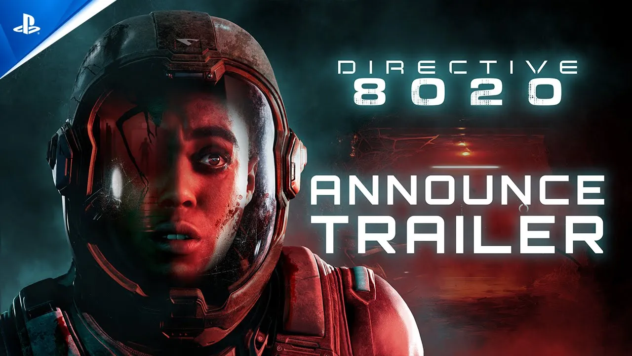 A crew member in a dark sci-fi corridor in Directive 8020