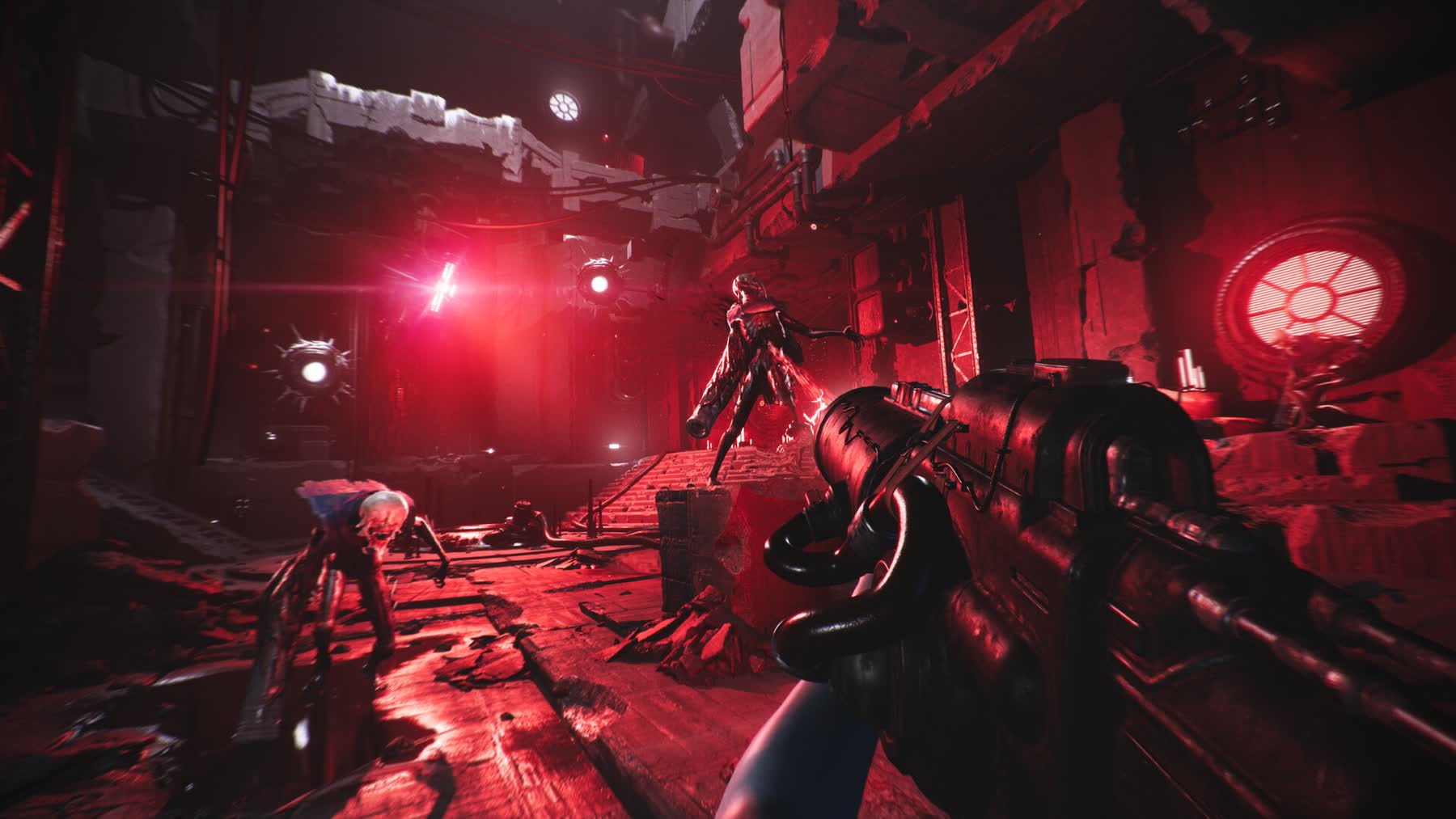 A first-person view inside the brutalist alien world of Luna Abyss