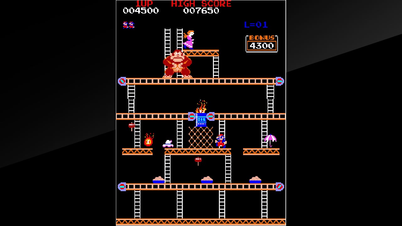The conveyor belt stage from the original Donkey Kong arcade game