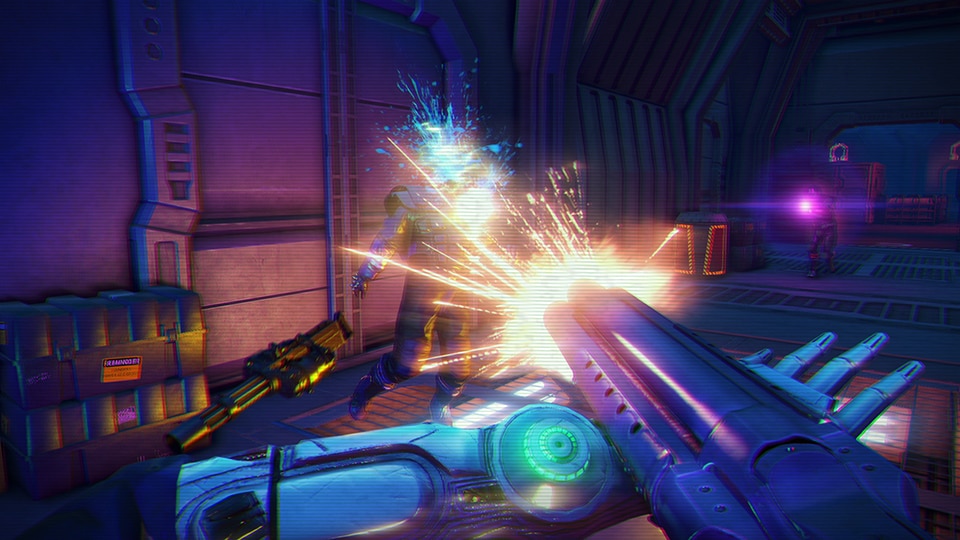 Rex Power Colt performs a close-range takedown in Far Cry 3 Blood Dragon
