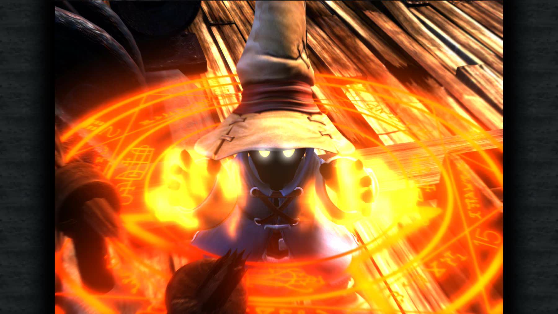 Vivi casts magic in Final Fantasy IX.