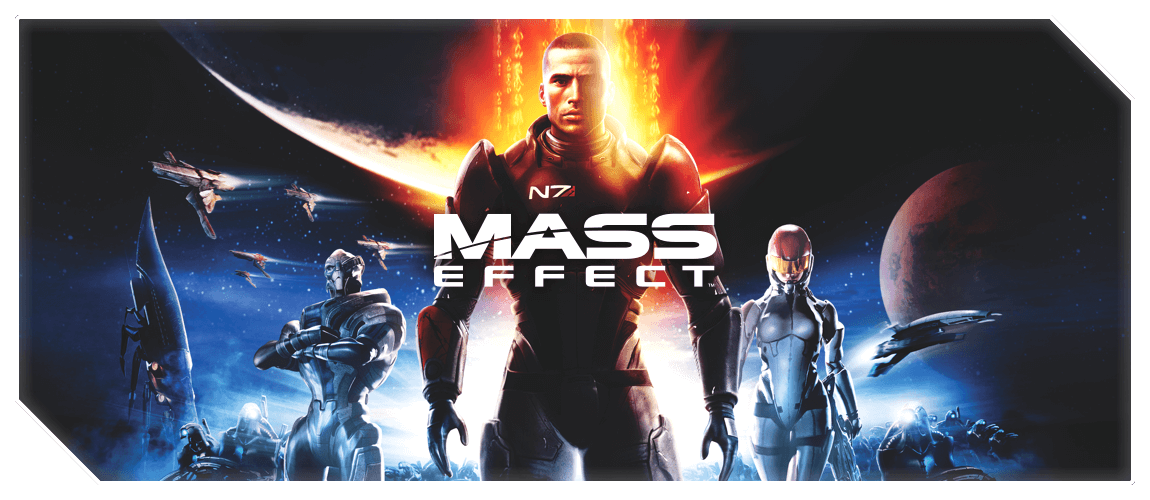 Commander Shepard and squadmates in the original Mass Effect remaster