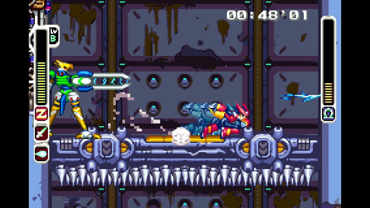 Zero battles an enemy in Mega Man Zero 2
