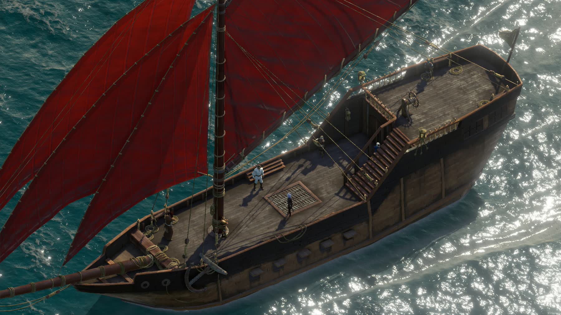 Pillars of Eternity II Deadfire ship sailing across the sea