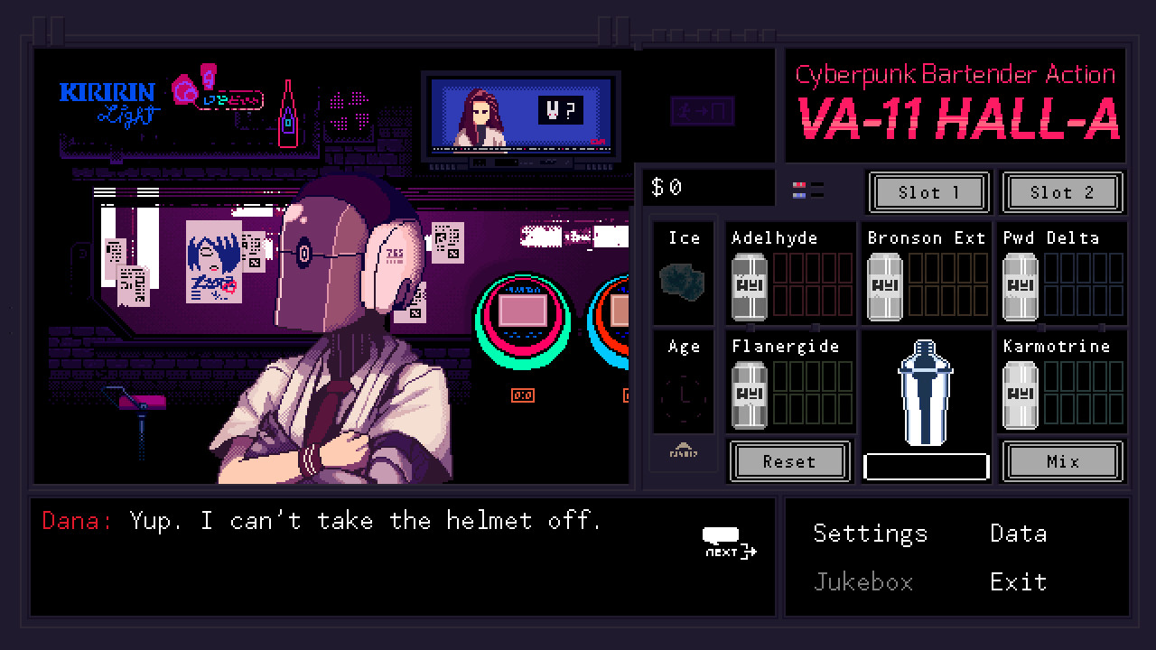 The Valhalla bar in VA-11 Hall-A.