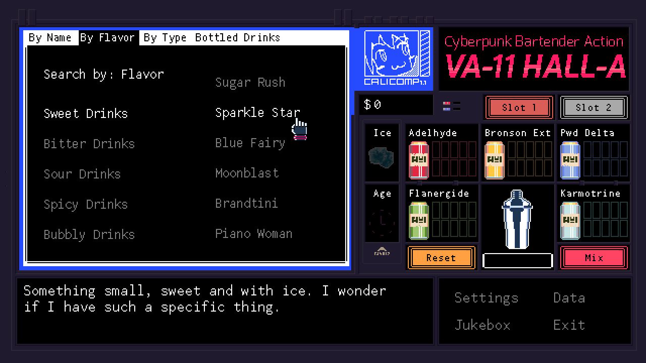 Jill mixes a drink in VA-11 Hall-A.