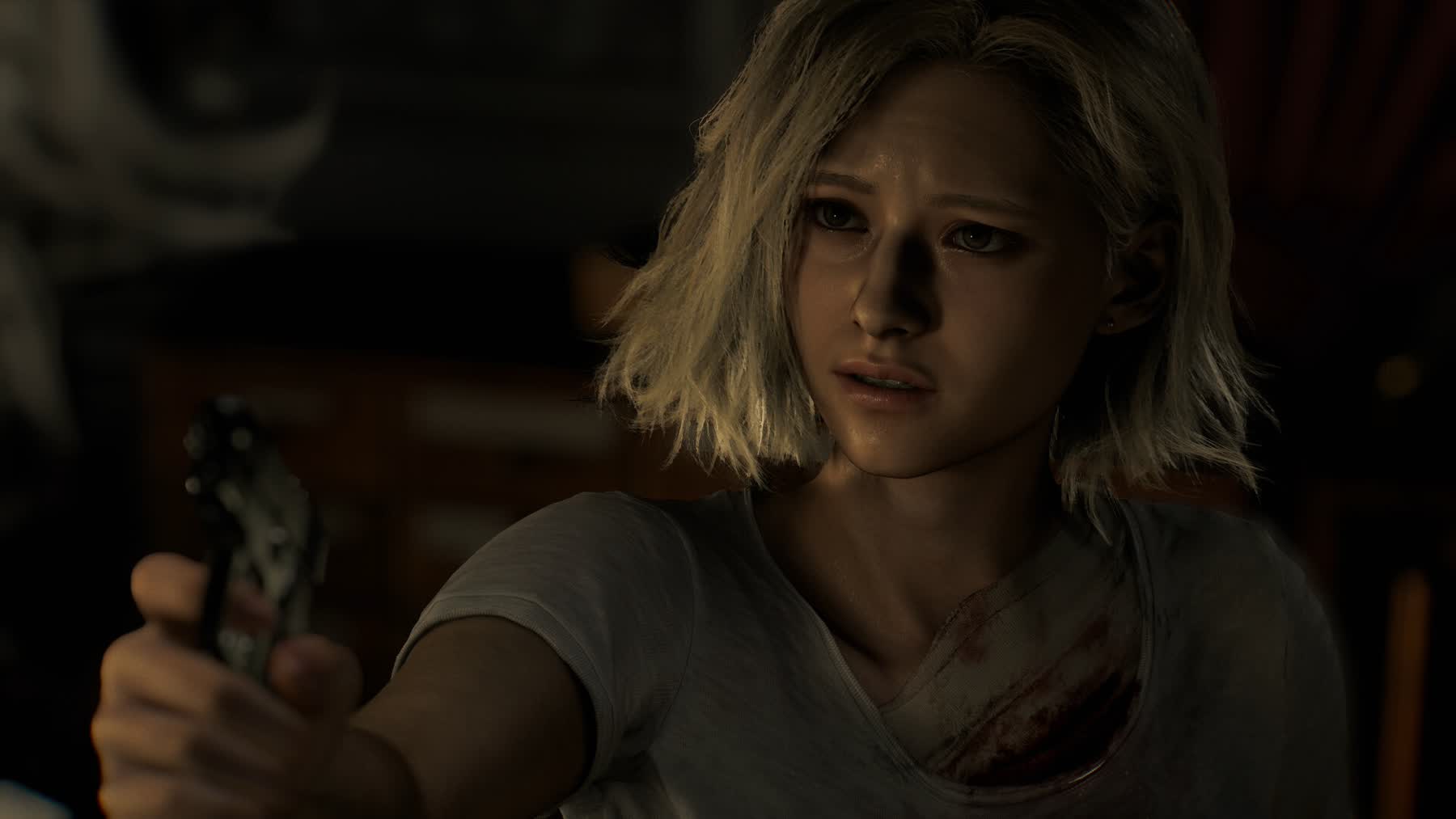 Grace Ashcroft aims a handgun in Resident Evil Requiem