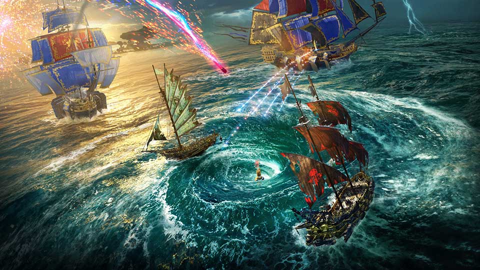 A ship sails through Skull and Bones gameplay