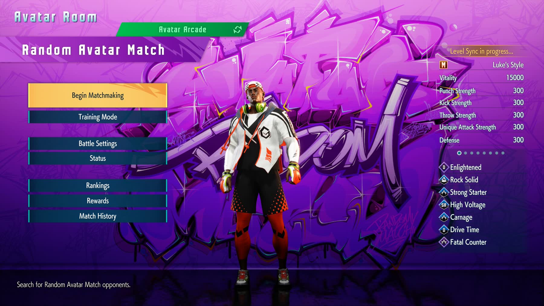 A Street Fighter 6 avatar battle screenshot from Random Avatar Matches
