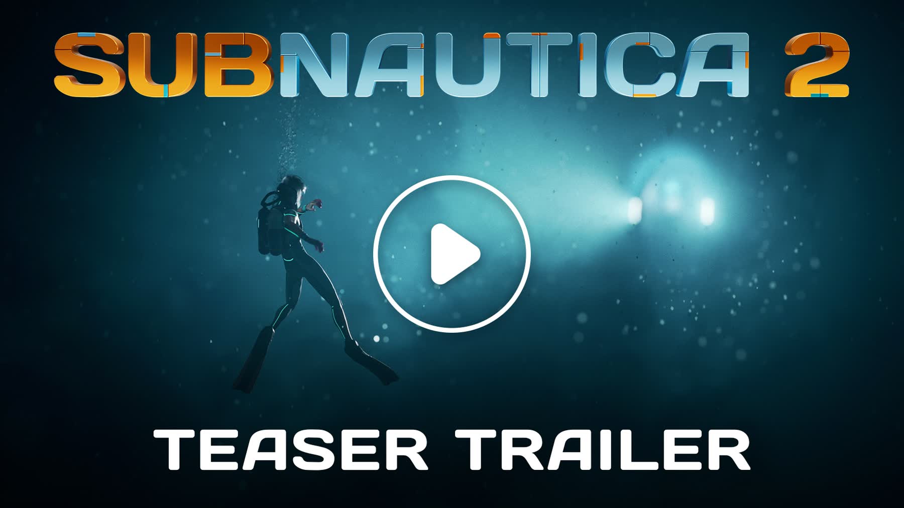 A diver swims near alien sea life in Subnautica 2