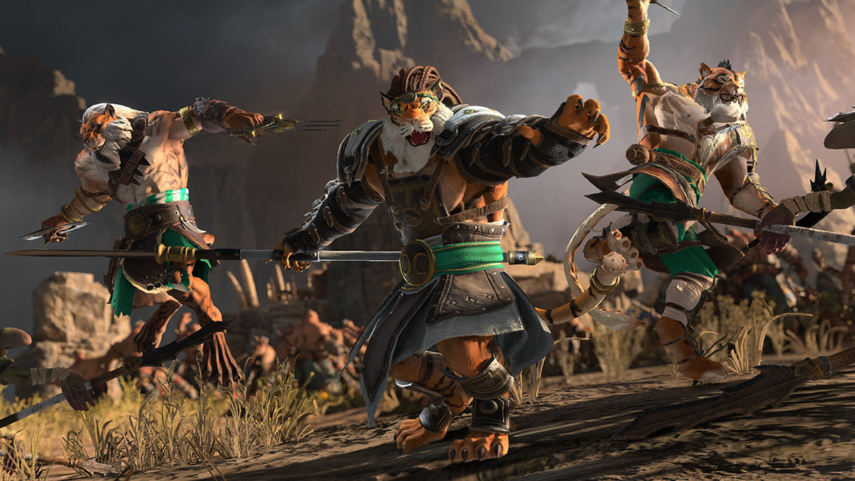 Tiger Warriors charging in Total War Warhammer 3