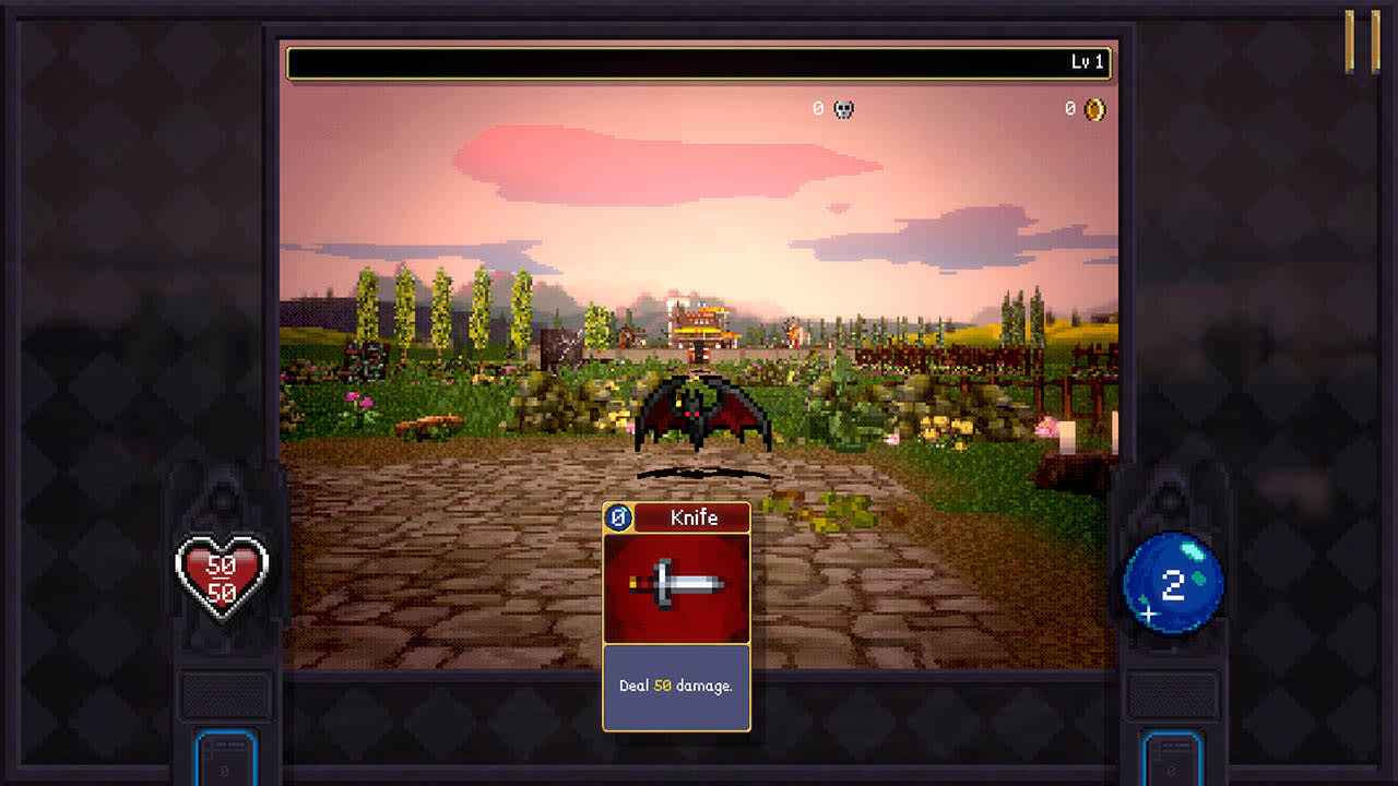 Vampire Crawlers gameplay with cards and dungeon enemies